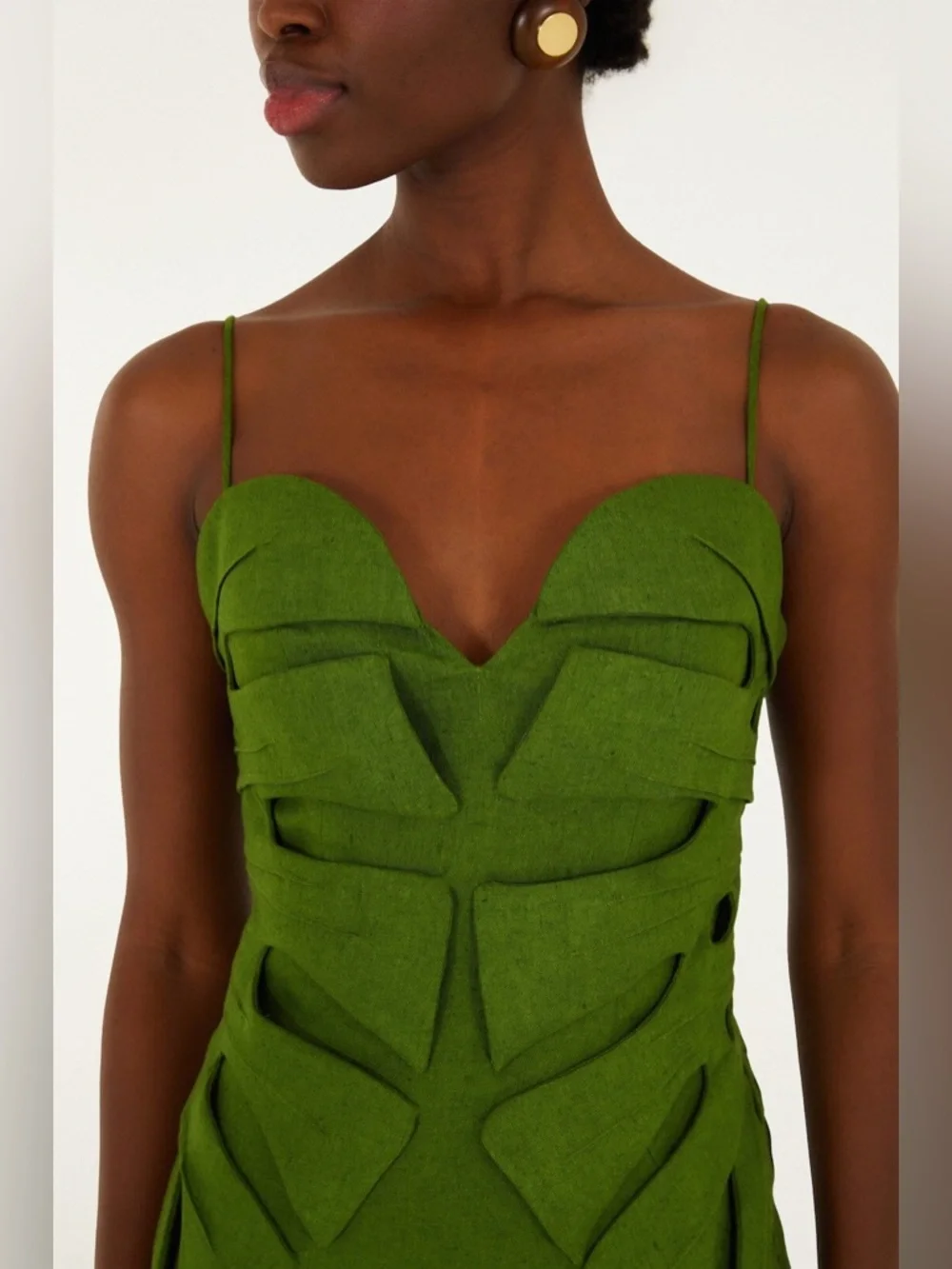 Farm Rio: Green Monstera Leaf Sleeveless Euroflax Premium Linen Maxi
Dress - Picture 6 of 14